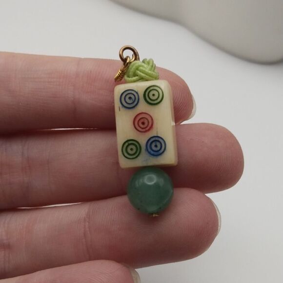 Vintage Jewelry - Ancient tribal jade precious stone necklace pendant